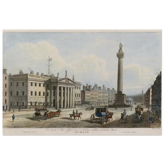 GPO & Nelson's Pillar Dublin — Art Print – Irish wall art print | Buy Irish Art
