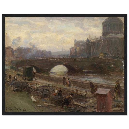 The Four Courts, Dublin by Walter Osborne Art Print 40x50 cm / 16x20″ – framed print close-up | Buy Irish Art