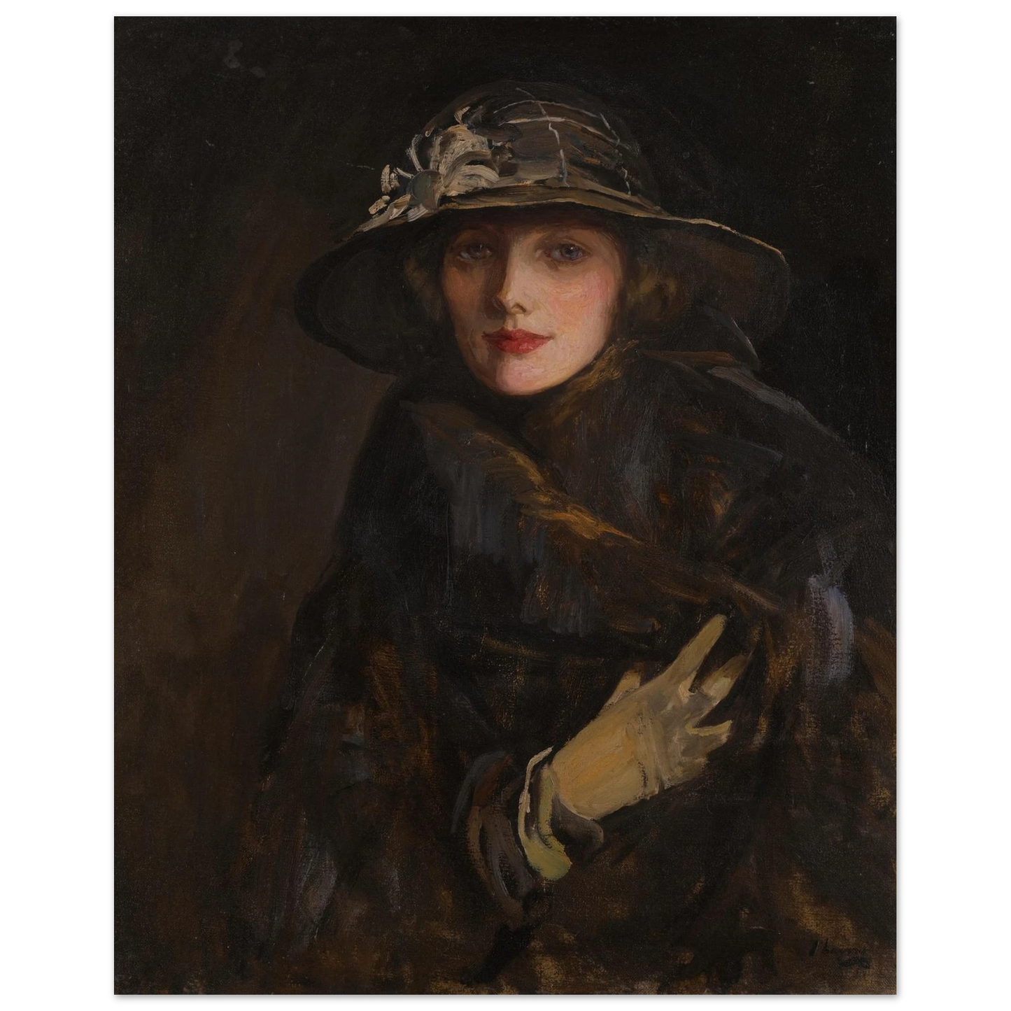A Lady in Brown by Sir John Lavery Irish art print 40x50 cm archival edition unframed