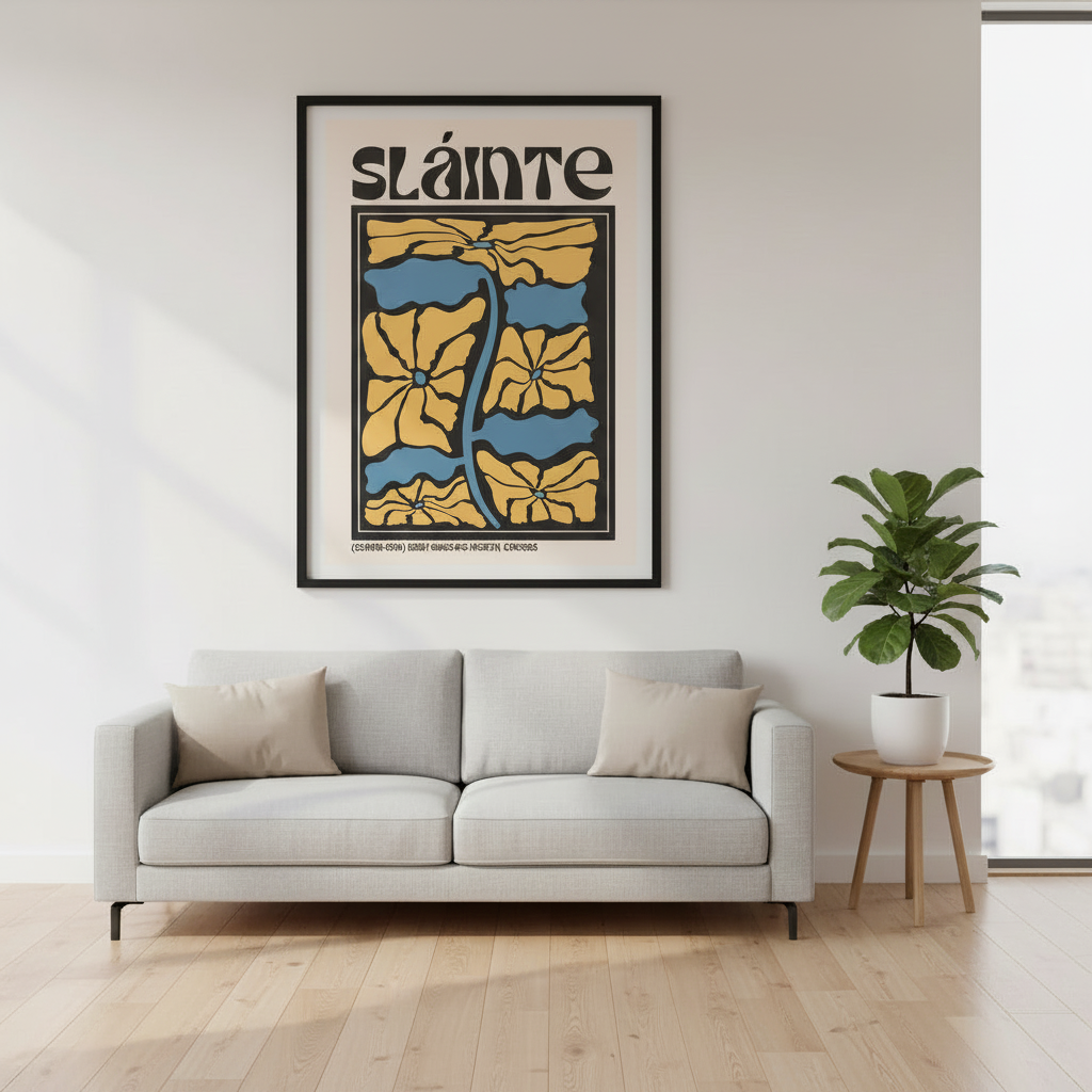Sláinte Cheers Irish language art print hero mockup