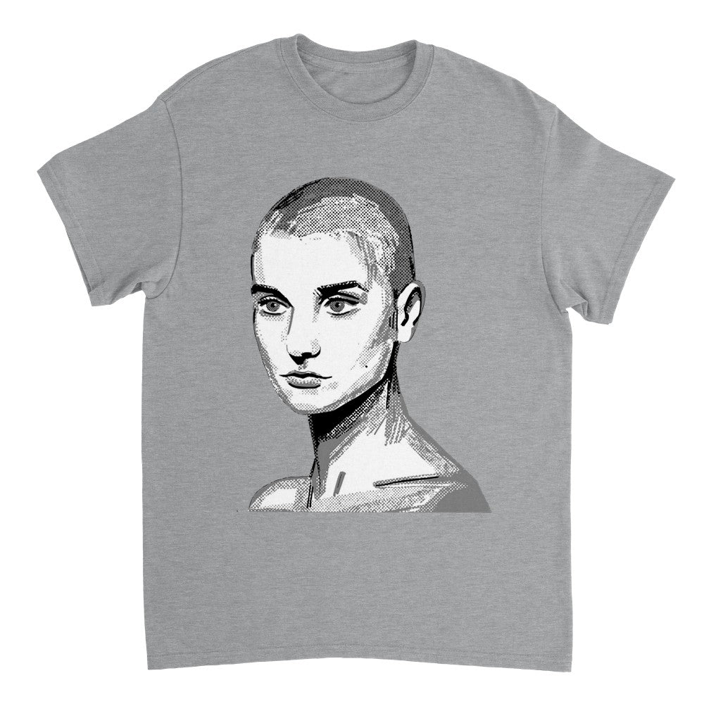 Sinead O'Connor Vintage-Inspired T-Shirt, Retro Music Tee celebrating the Irish singer and protest icon. Timeless artistry captured in this unisex tee, available in various sizes for fans.