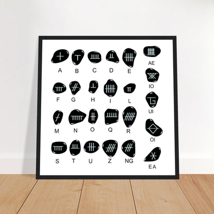 Irish Ogham Alphabet Framed Art Print