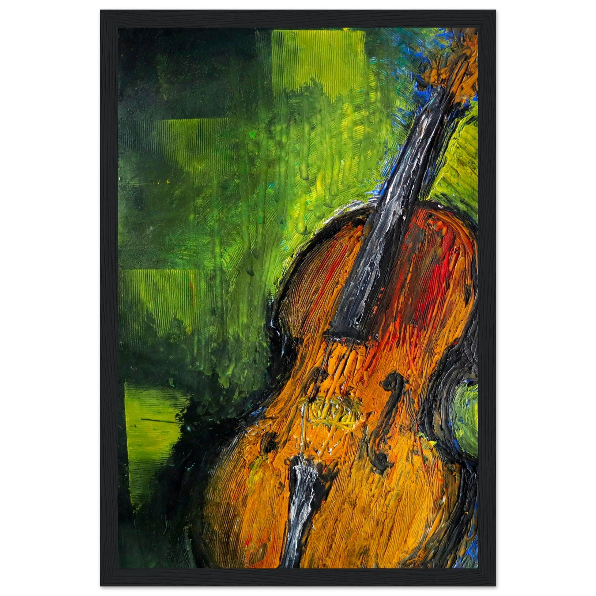 Old Irish Fiddle Art Print: Vibrant abstract design capturing the essence of traditional Irish music with a soulful fiddle. High-quality archival paper ensures longevity. Perfect for adding elegance to any space or as a unique gift for music lovers.