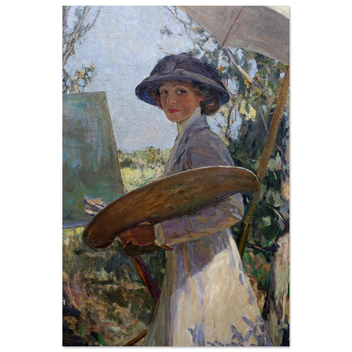 Mrs Lavery Sketching (1910) by Sir John Lavery, unframed art print, 30x45 cm