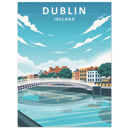 Dublin City Ireland Retro Travel Framed Art Print – view 12 | Buy Irish Art