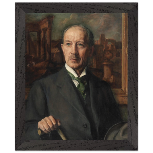 Portrait of Henry Harrison by his sister Sarah Cecilia Harrison, art print in a black frame, 20x25 cm