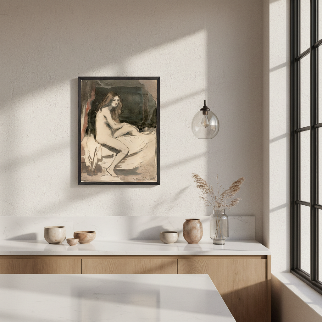 Seated Female Figure – William Orpen Art Print