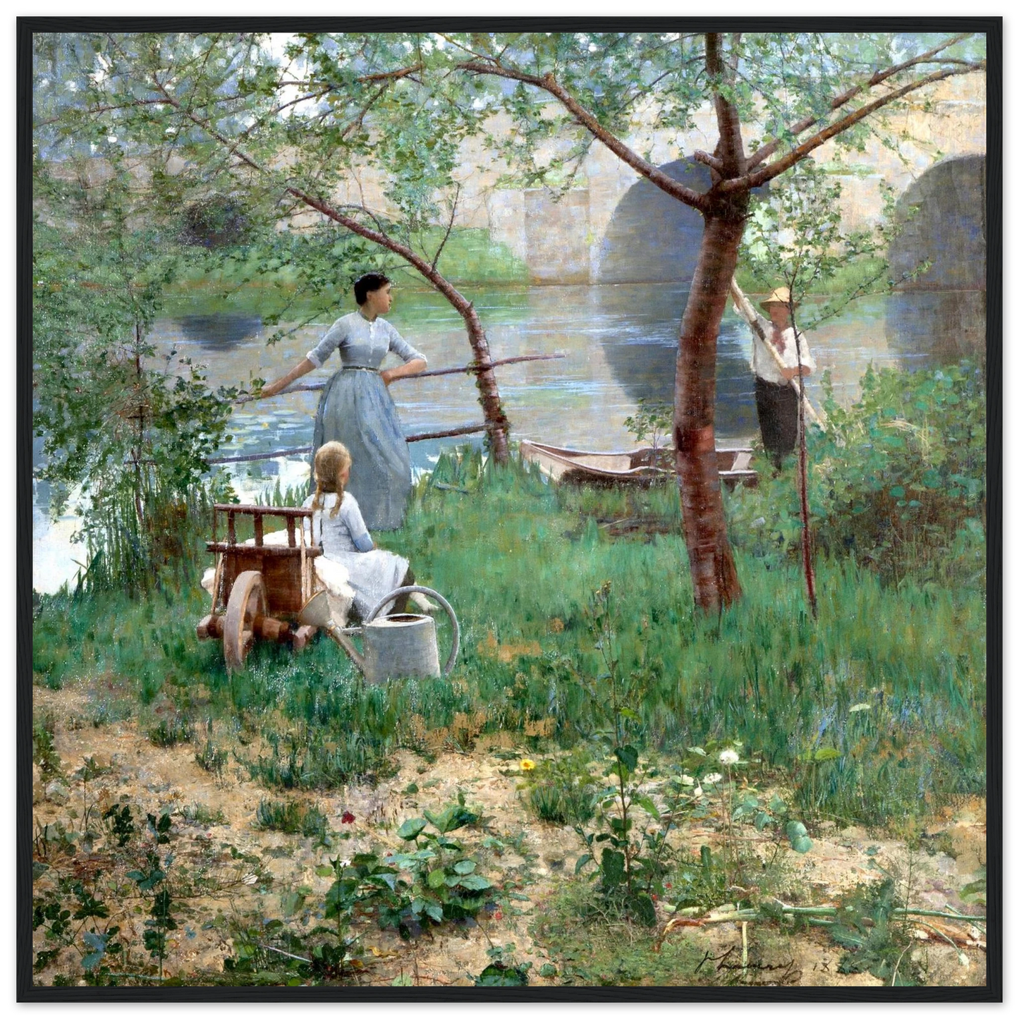 Under the Cherry Tree by Sir John Lavery, unframed print in room setting