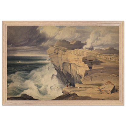 30×45 cm – Dún Aonghasa, Inis Mór by George Petrie – 30×45 cm natural wood frame museum-quality art print