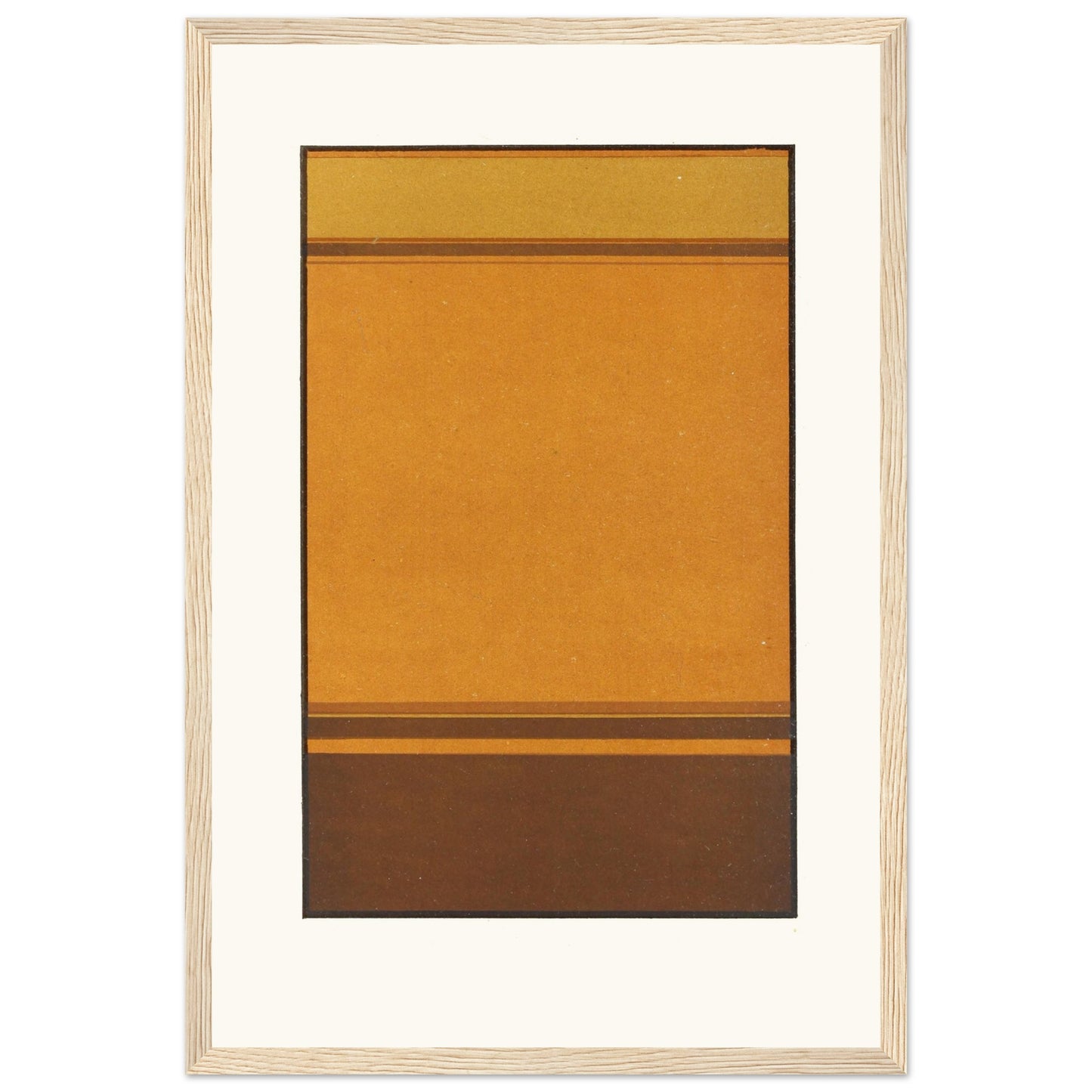 30×45 cm natural wood frame with Harmony of Analogy artwork, warm earthy abstract tones, archival matte print.