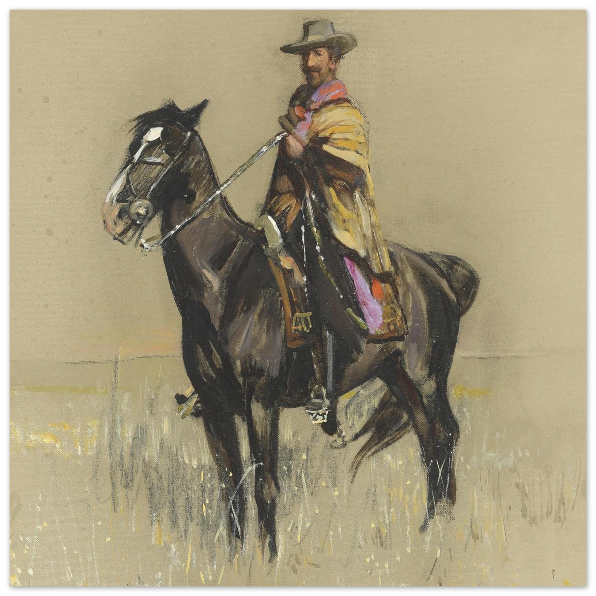R.B. Cunninghame Graham on ‘Pampa’, By Irish Artist Sir John Lavery Art Print – Irish wall art print | Buy Irish Art