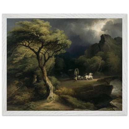 Collector’s Edition fine art print in white frame, 40×50 cm, featuring lightning storm by Irish painter James Arthur O’Connor.