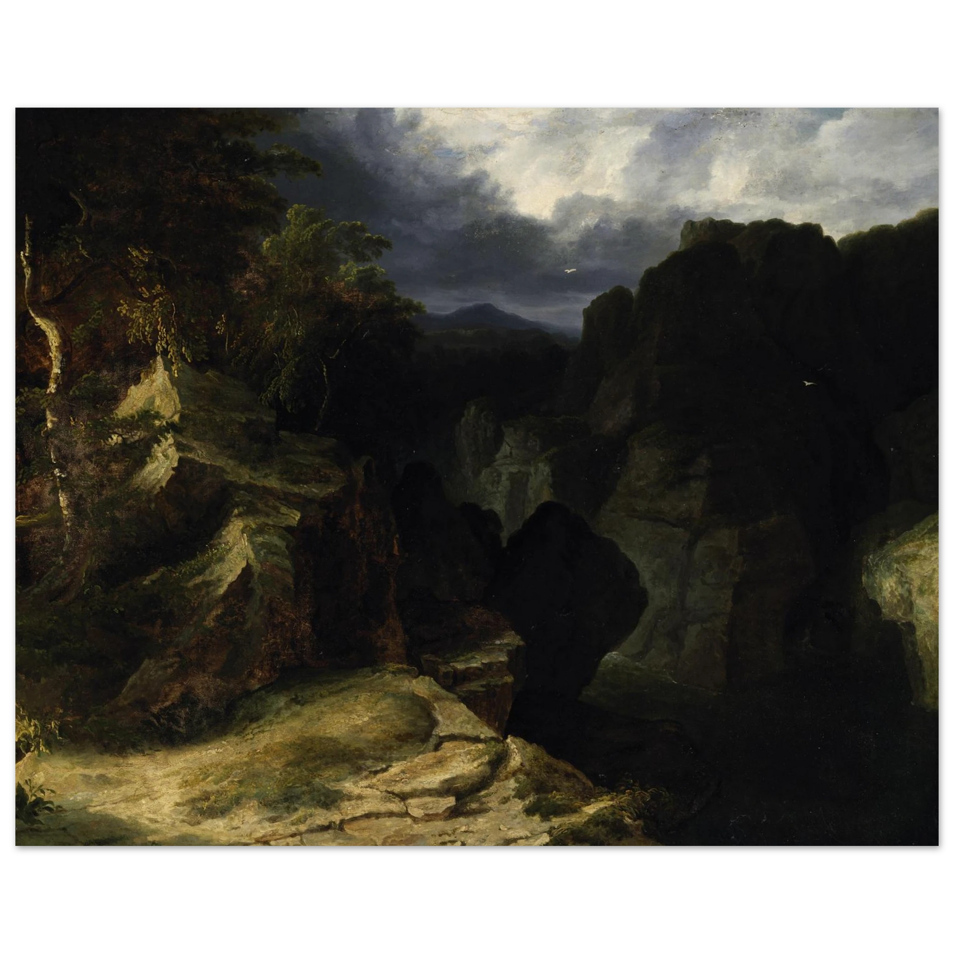 View of the Devil’s Glen – James Arthur O’Connor Art Print – framed print close-up | Buy Irish Art