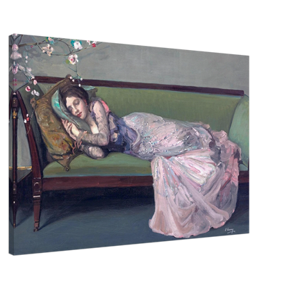 The Green Sofa — Sir John Lavery (1903) Canvas Print 60x90 cm / 24x36″