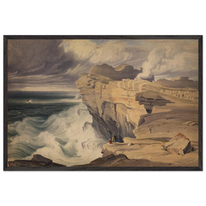 60×90 cm – Dún Aonghasa, Inis Mór by George Petrie – 60×90 cm black frame museum-quality art print