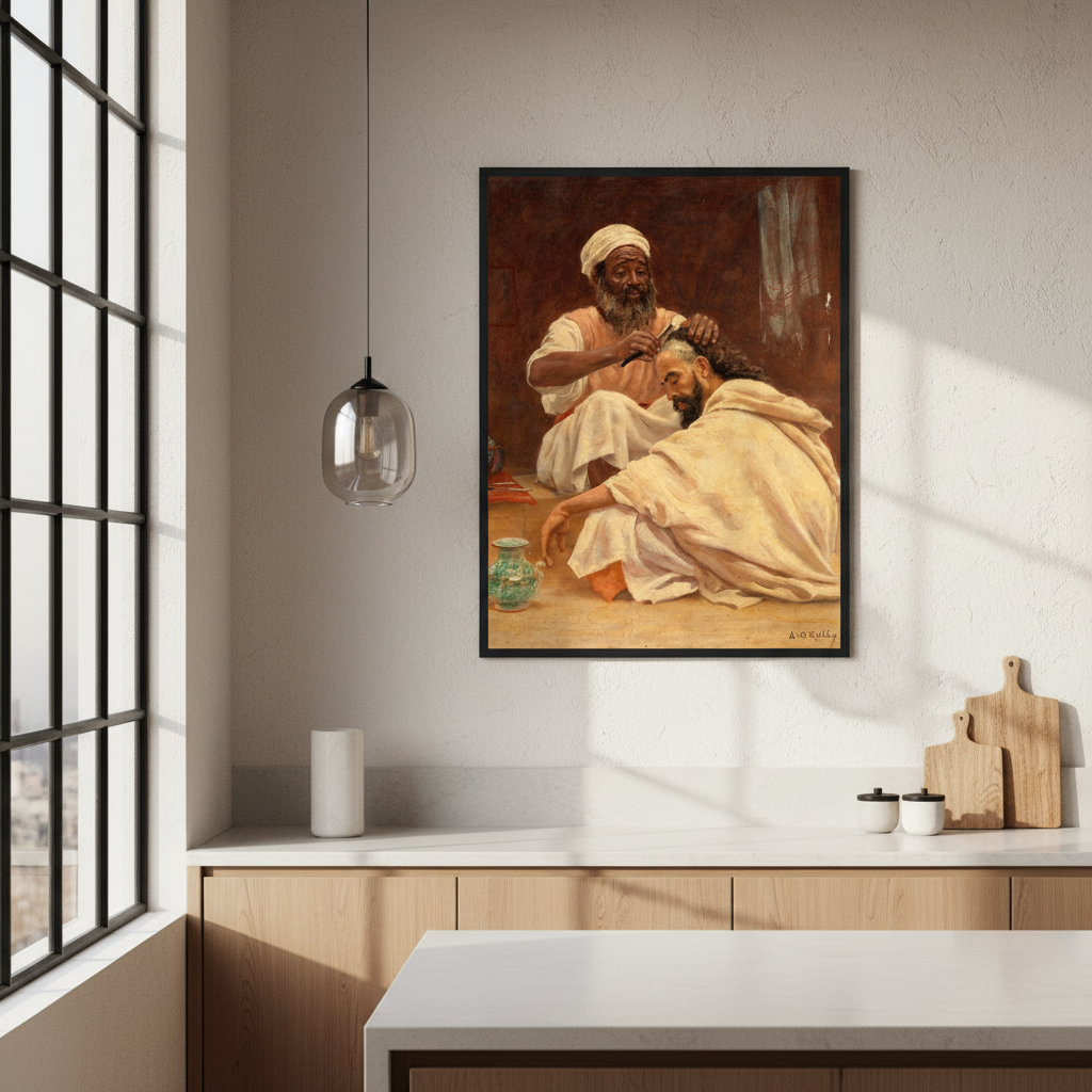 A Barber, Morocco - Aloysius O'Kelly Art Print