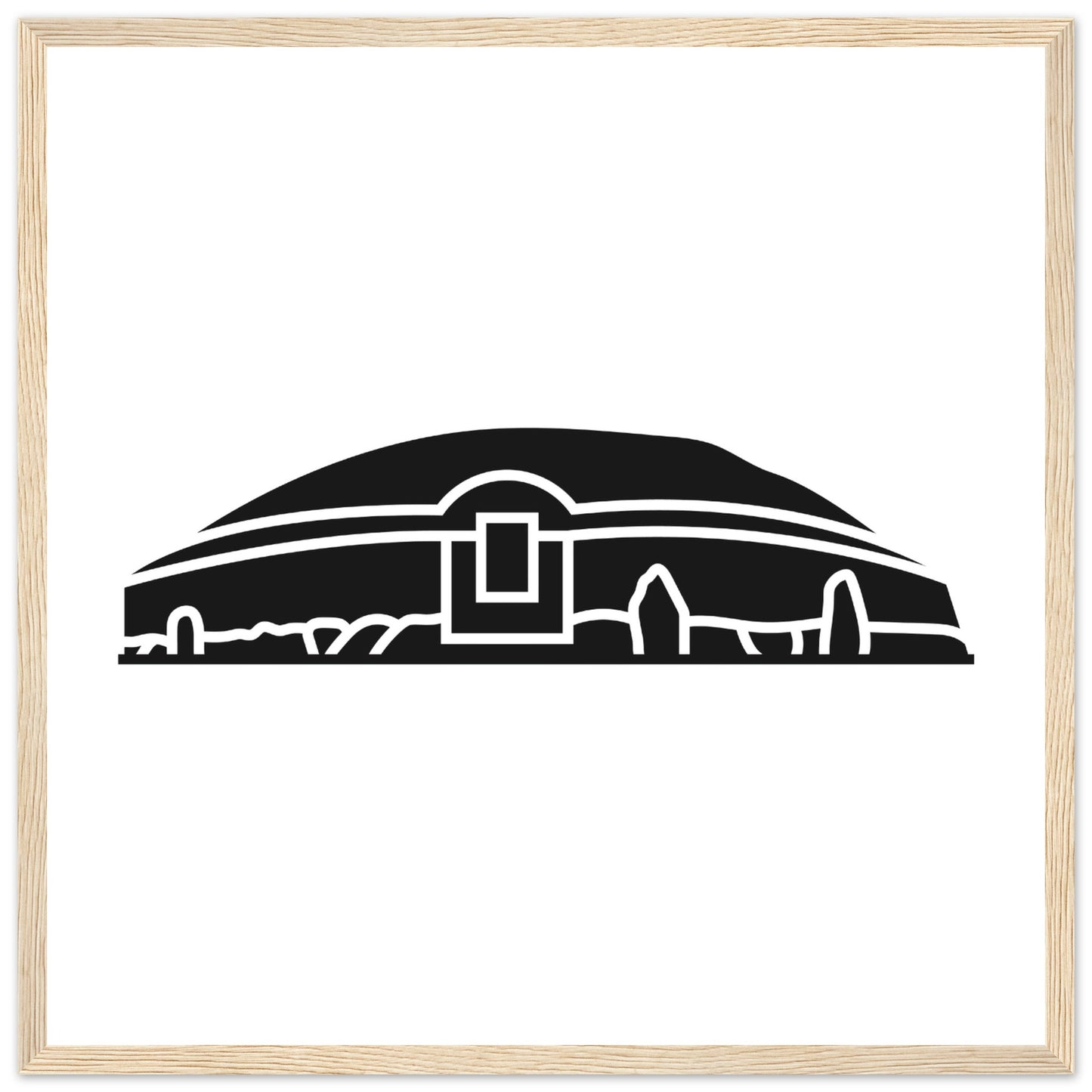 Modern Irish Minimalist Newgrange Illustration Framed Wall Art Print