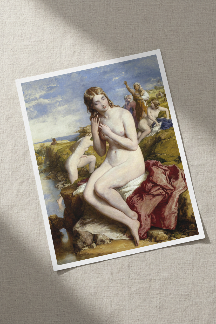 Bathers Surprised by Irish Artist William Mulready Art Print