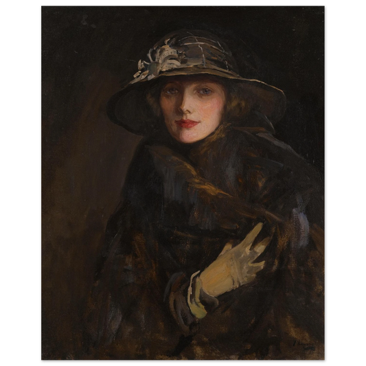 A Lady in Brown by Sir John Lavery Irish art print 40x50 cm archival edition unframed