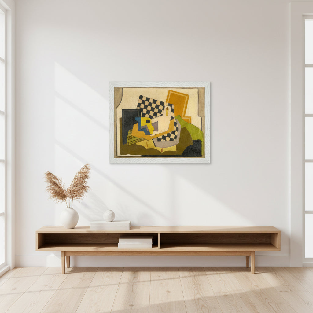 Composition (Chessboard, 1925) by Mainie Jellett in a white FSC-certified wooden frame, 27×35 cm, Collector’s Edition archival print.