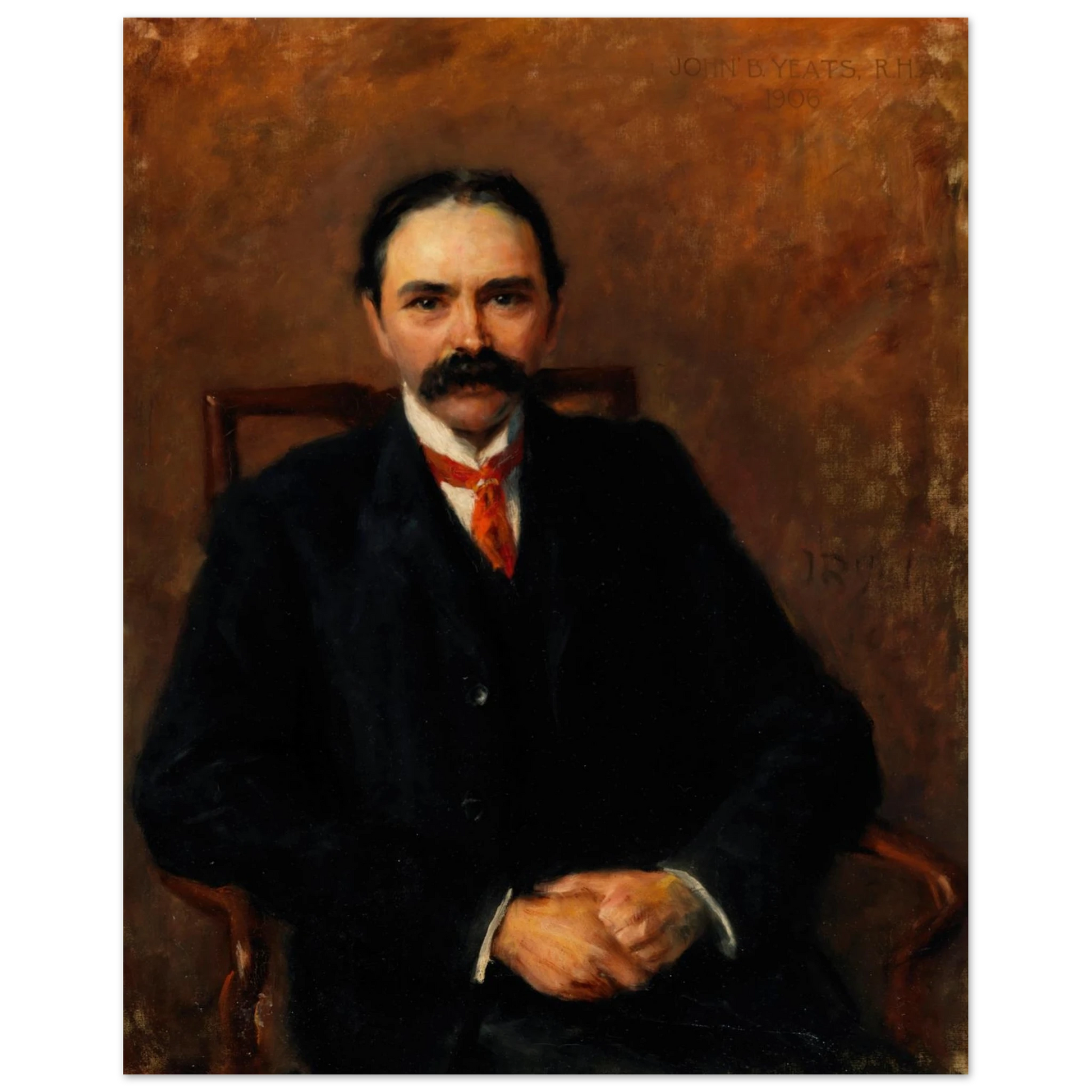 Douglas Hyde portrait by John Butler Yeats, archival 40×50 cm Irish art print – Gaelic Revival leader