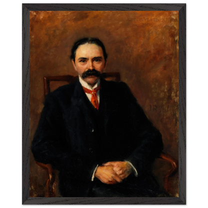Douglas Hyde portrait framed print in black frame – 40×50 cm museum-quality Irish heritage art