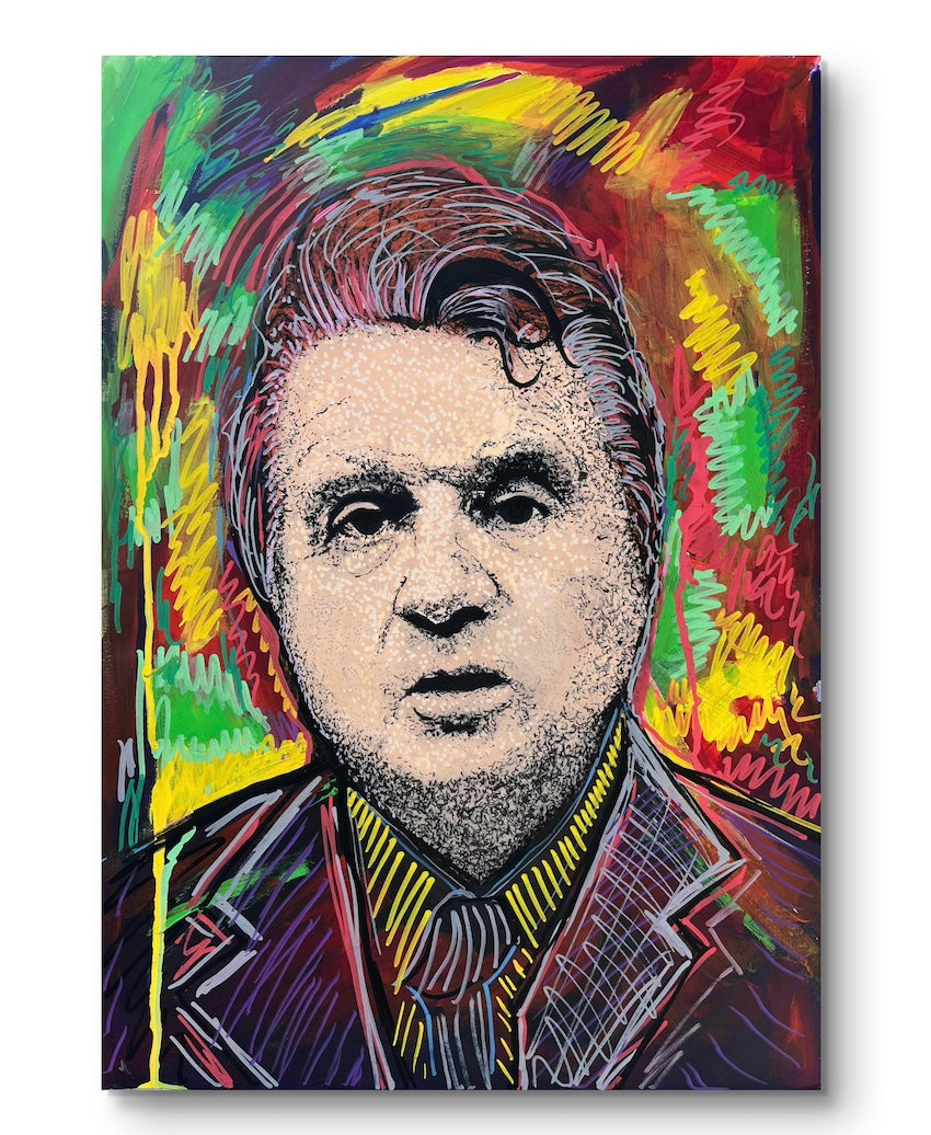 Vibrant Pop Art Portrait of Francis Bacon - The Renowned Figurative Painter