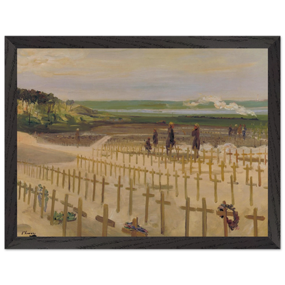 The Cemetery Etaples 1919 by Sir John Lavery Irish art print in black frame 30x40 cm Collector’s Edition