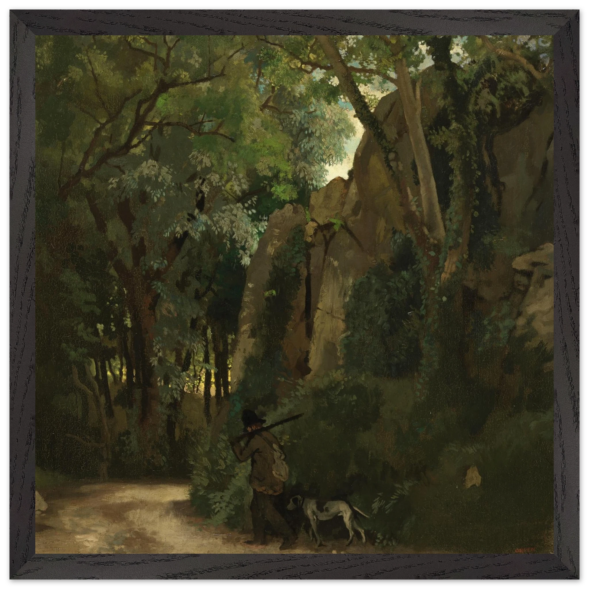 Trees at Howth by William Orpen – 40×40 cm black frame museum-quality art print