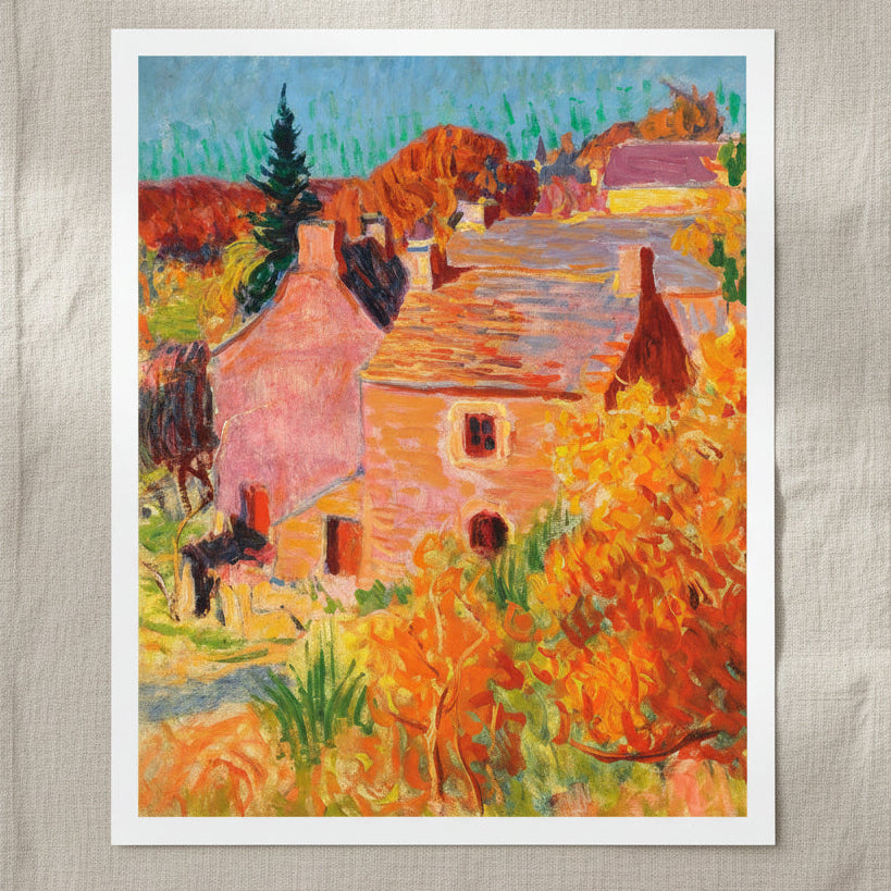 Unframed Collector’s Edition print of Maisons Rouges à Pont-Aven by Roderic O’Conor on 250gsm archival matte paper.