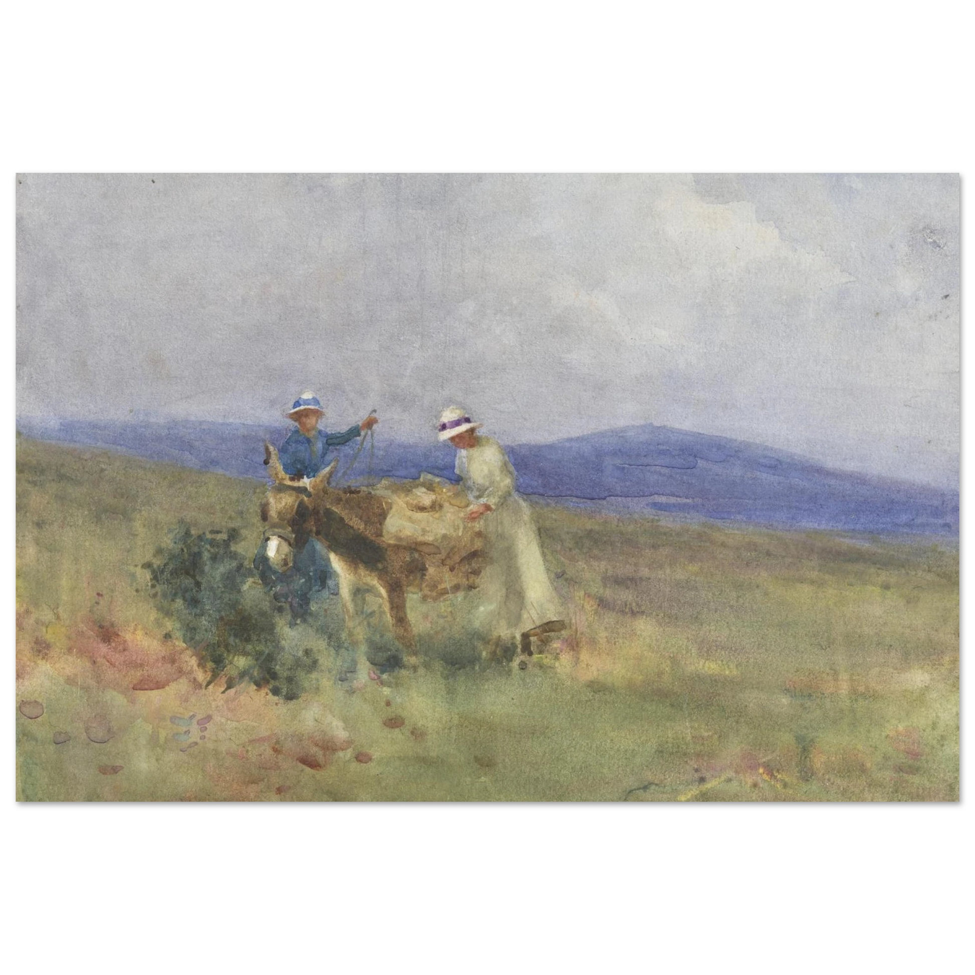 Unpacking the Picnic by Mildred Anne Butler art print, 30x45 cm unframed