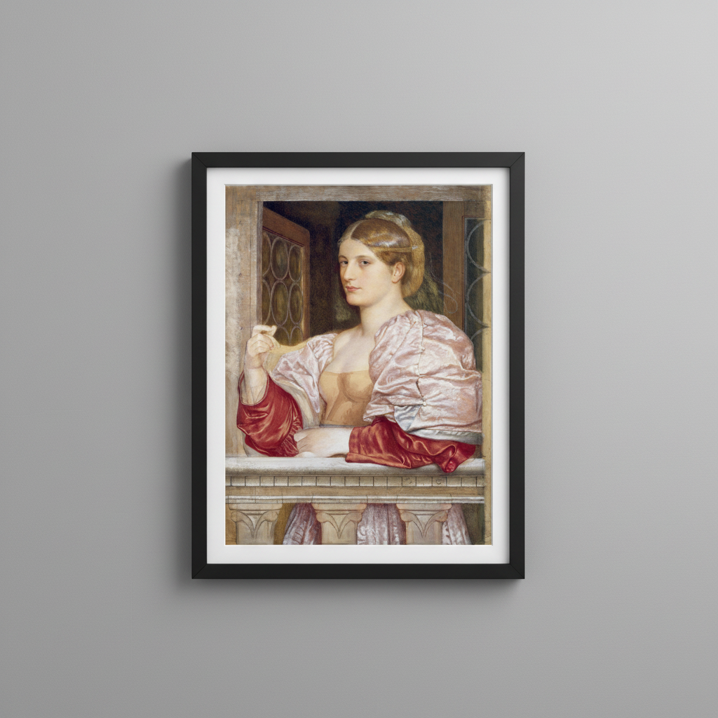 A Venetian Lady, corrected framed mockup