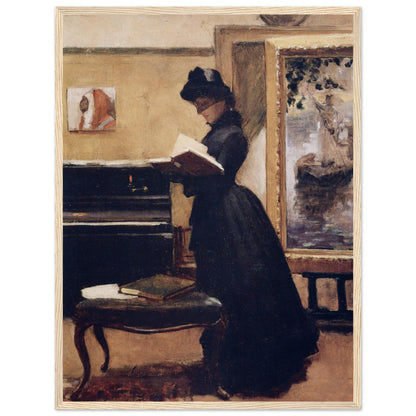 A Visit to the Studio by Sir John Lavery art print in a light oak wooden frame