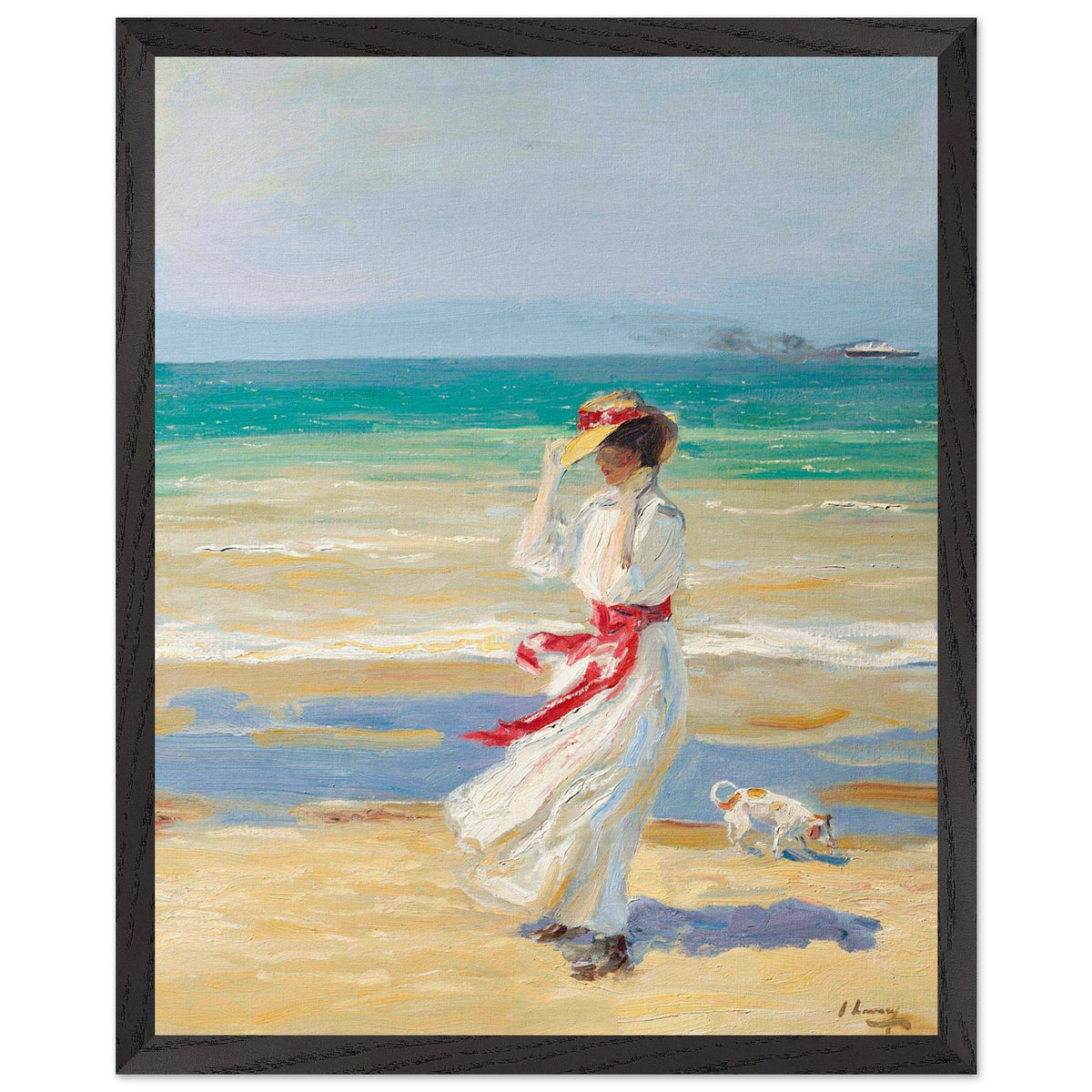 A Windy Day by Sir John Lavery, 40x50cm framed print in a black wood frame, statement wall art.