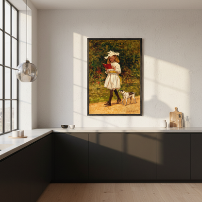 A Young Girl Reading by Aloysius O'Kelly Art Print