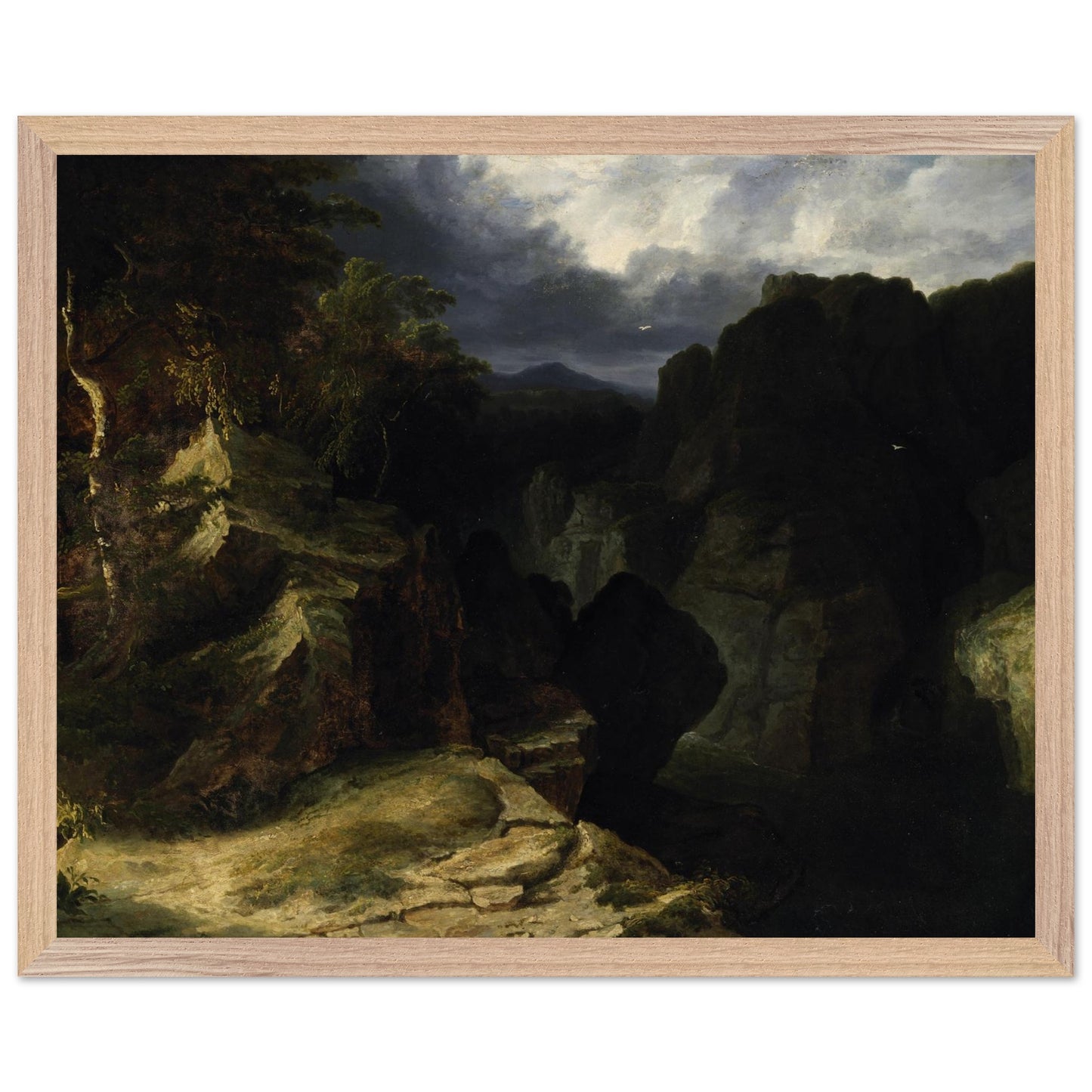 View of the Devil’s Glen – James Arthur O’Connor Art Print – size comparison view | Buy Irish Art