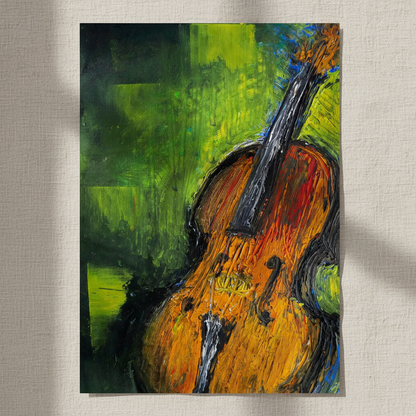 Old Irish Fiddle - Violin Framed Wall Art Print by Irish Artist — in a room setting