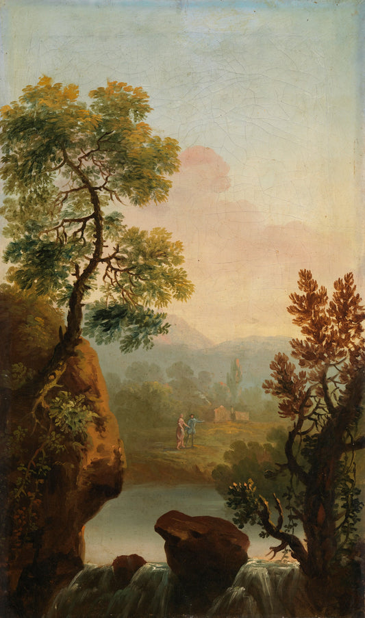 Landscape with Figures in the Background, oil painting by George Barret, late 1740s