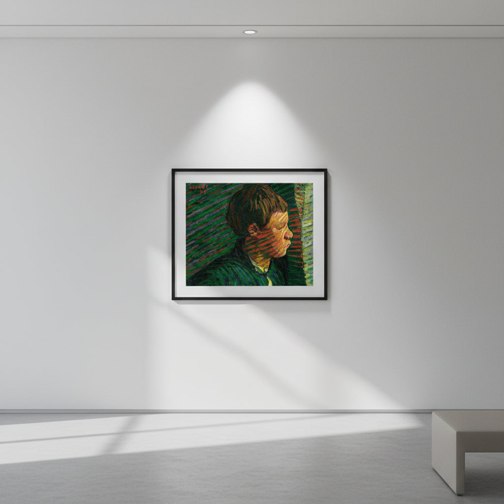 Breton Boy in Profile by Roderic O'Conor 40x50 cm print in gallery-style modern interior