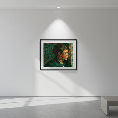 Breton Boy in Profile by Roderic O'Conor 40x50 cm print in gallery-style modern interior