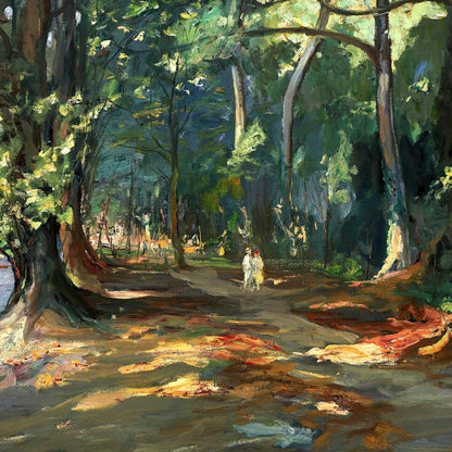 Macro detail of archival paper texture — The Path by the River, Maidenhead by Sir John Lavery Irish fine art print