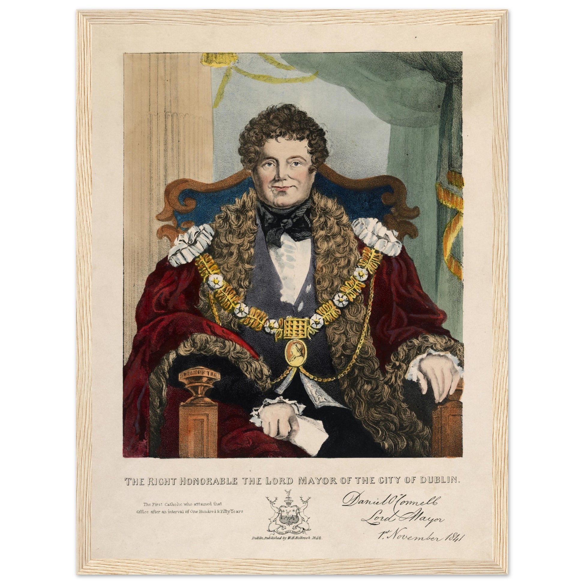 Daniel O’Connell as Lord Mayor of Dublin framed Irish historical portrait print