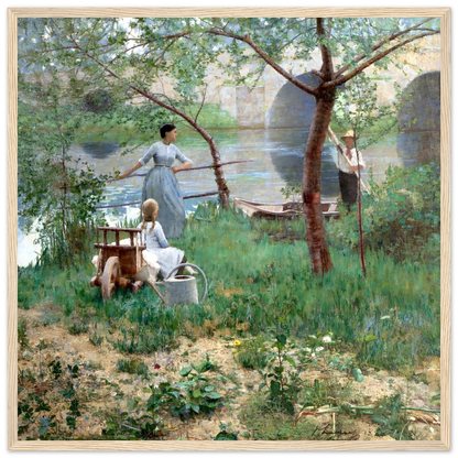 Under the Cherry Tree by Sir John Lavery, close-up print texture detail