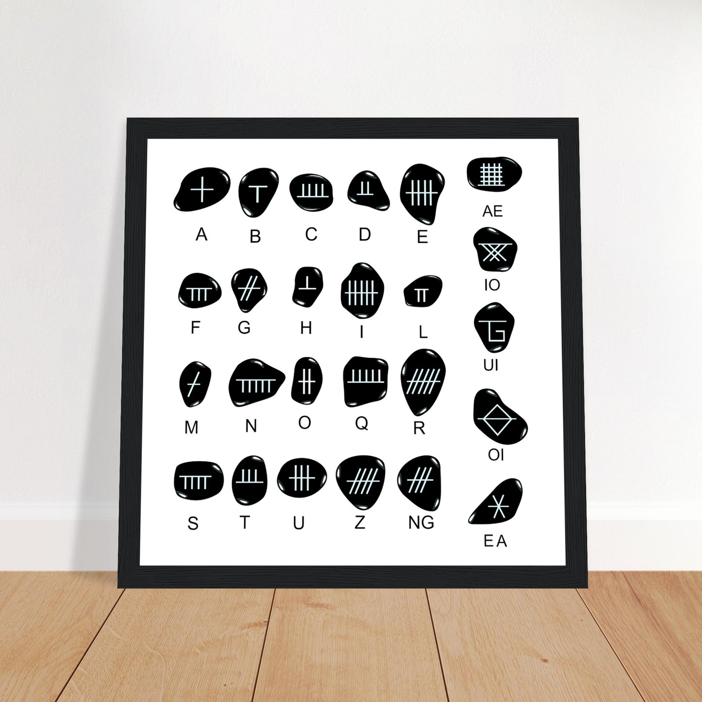 Irish Ogham Alphabet Framed Art Print