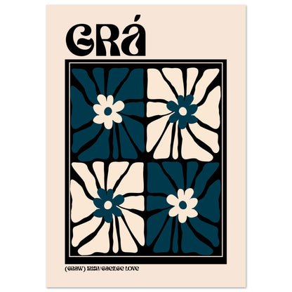 Grá (Love) Irish art print — contemporary Gaeilge typography design for the home