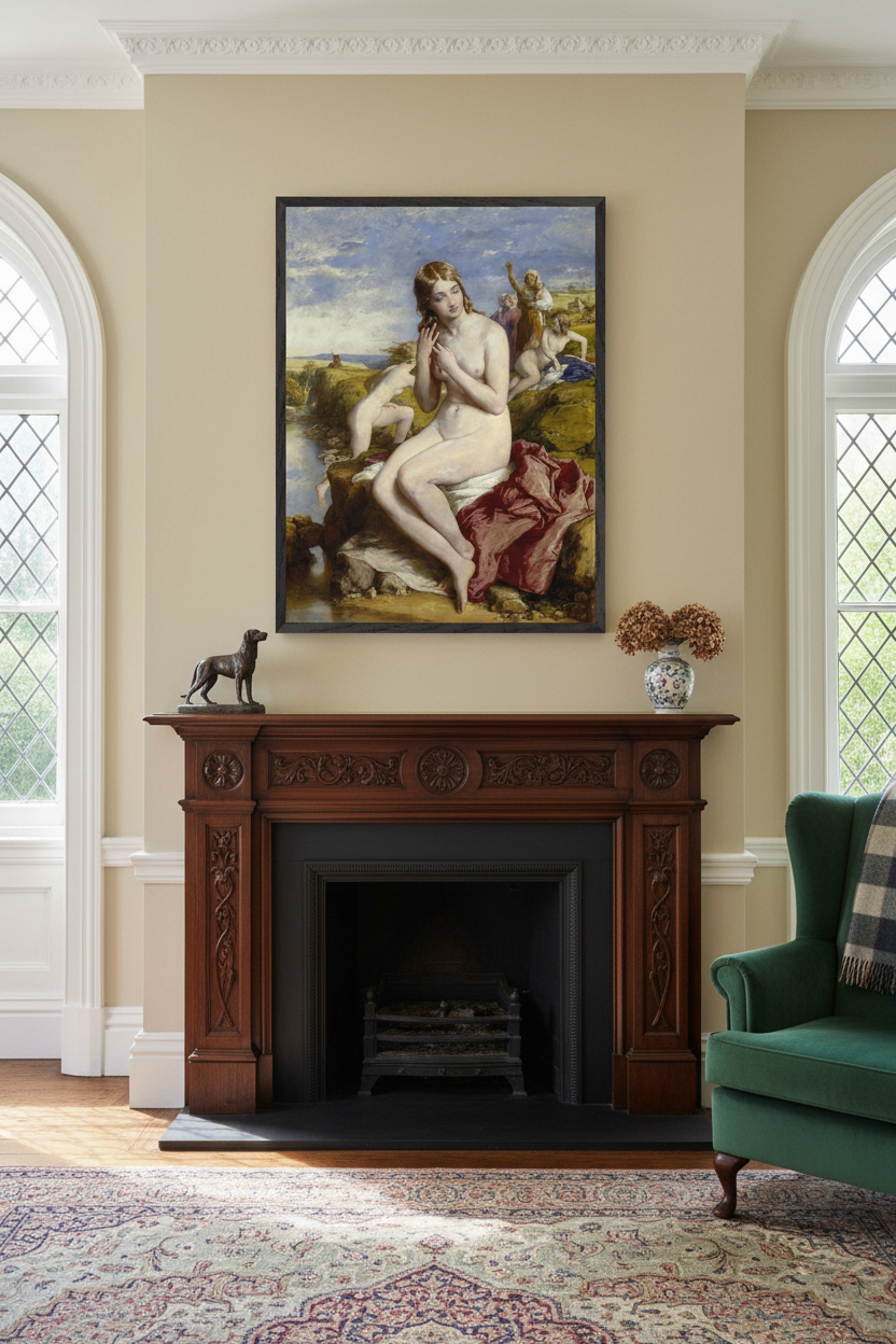 Bathers Surprised by Irish Artist William Mulready Art Print