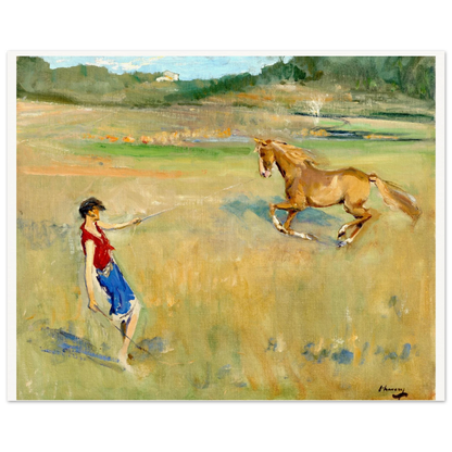 Schooling the Pony by Sir John Lavery, 40x50cm framed art print