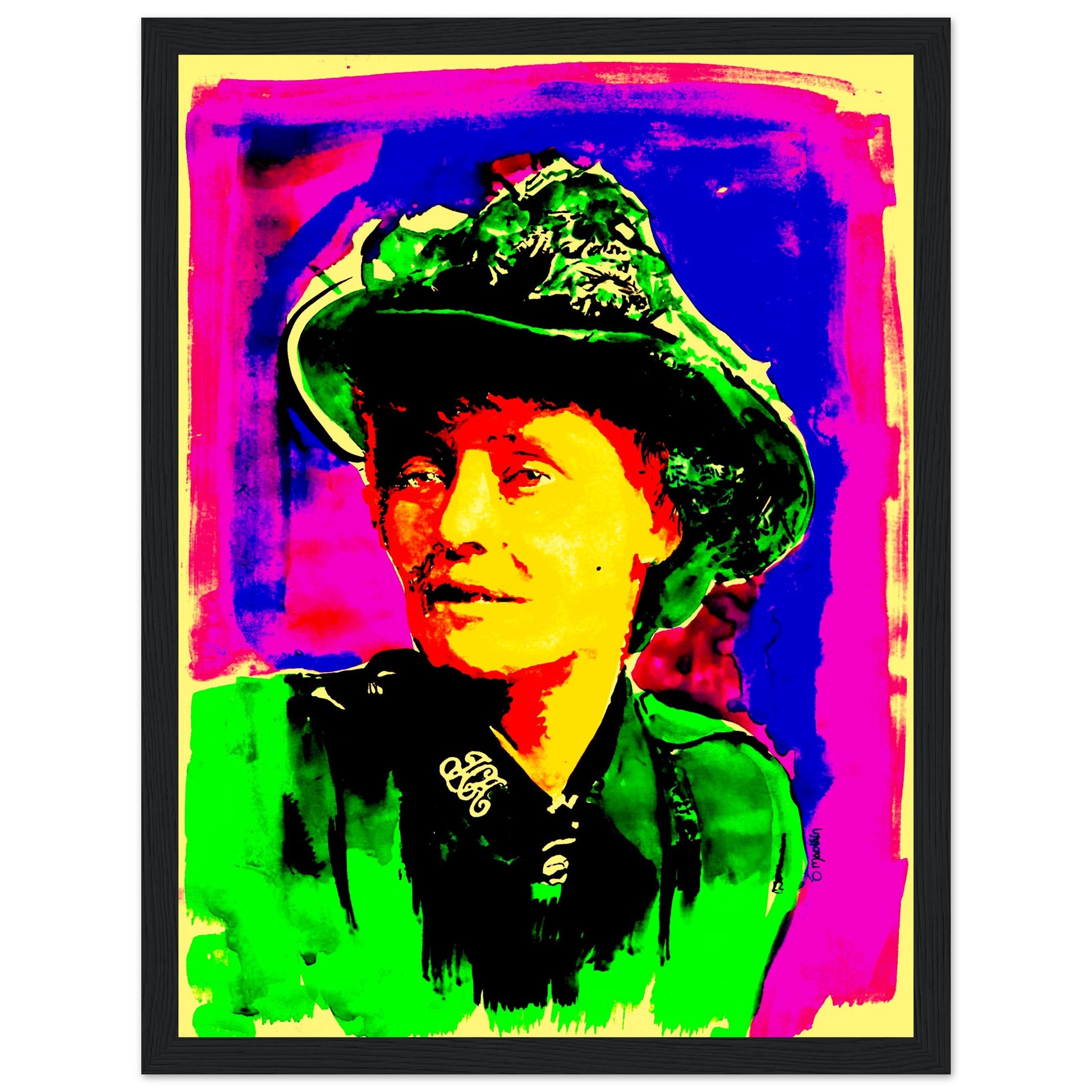 Framed art print by Ó Maoláin depicting Countess Markievicz, celebrating her courage and activism. This timeless piece blends art and history, capturing Ireland's heritage. Perfect for adding a meaningful touch to any space, honoring a trailblazing figure.