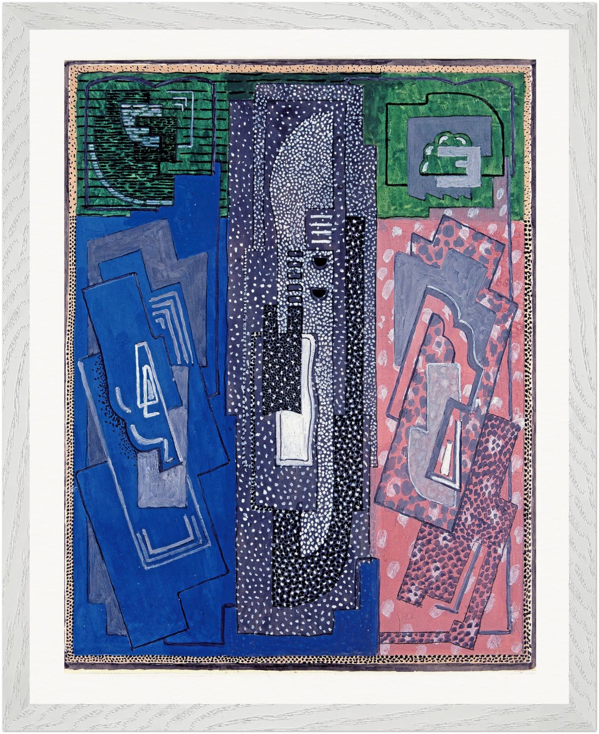 Four Element Composition Mainie Jellett 40x50 cm white framed Irish modernist wall art