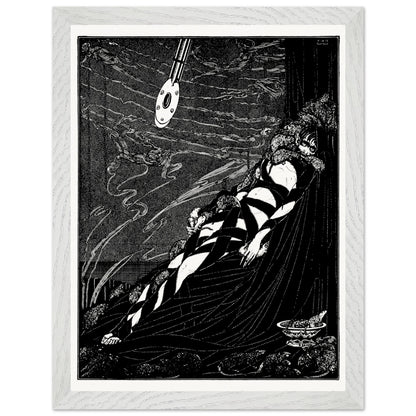 Harry Clarke 1923 Poe illustration in a white frame, pendulum and swarming rats
